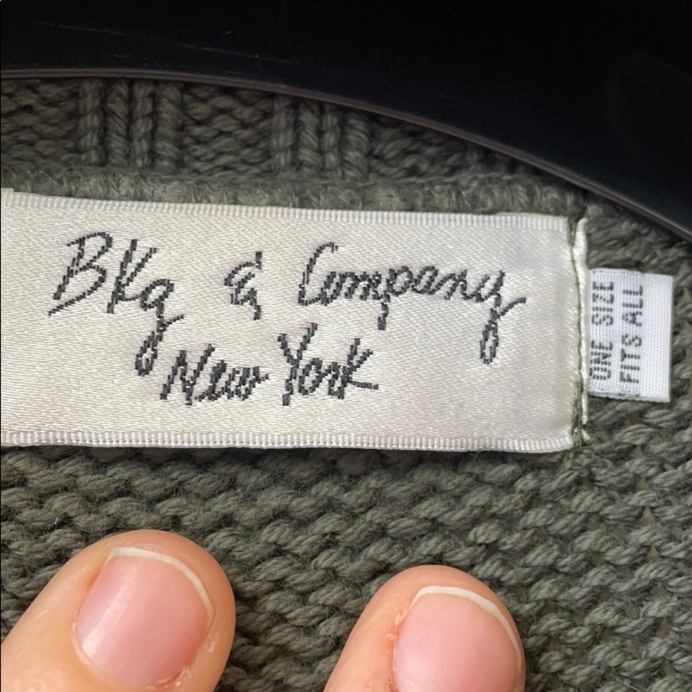 BKG & CO NY Olive Green Knit Cardigan OS - Picture 3 of 5